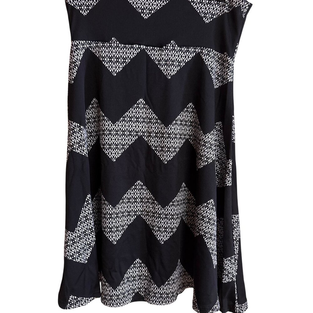LuLaRoe Womens Black & White Chevron Print Skirt S